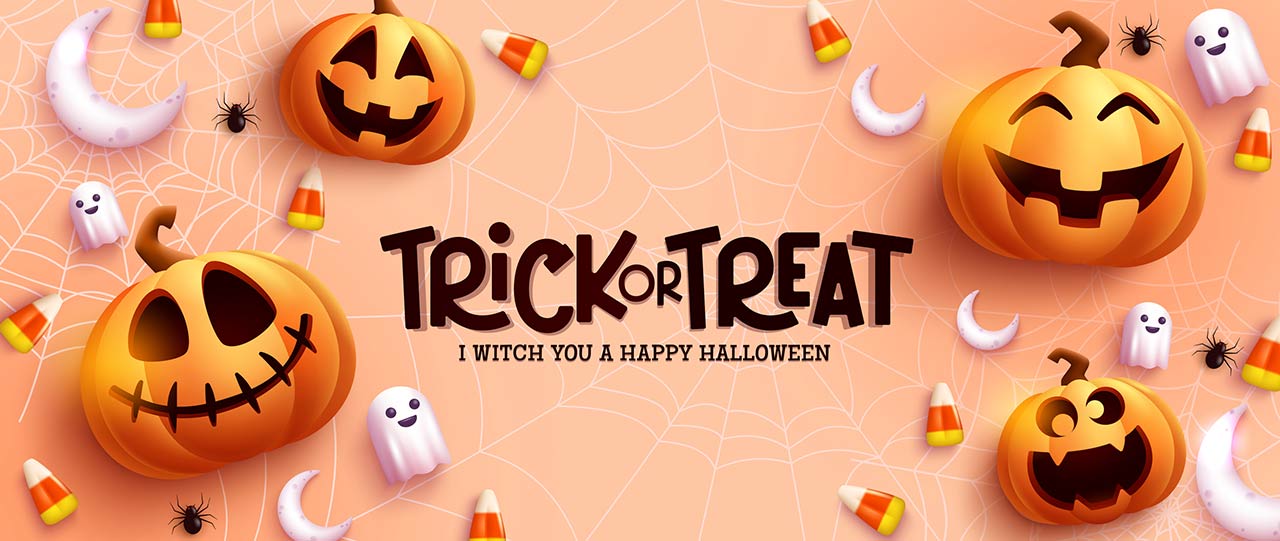 Image of Trick or Treat with a message of I Witch You A Happy Halloween