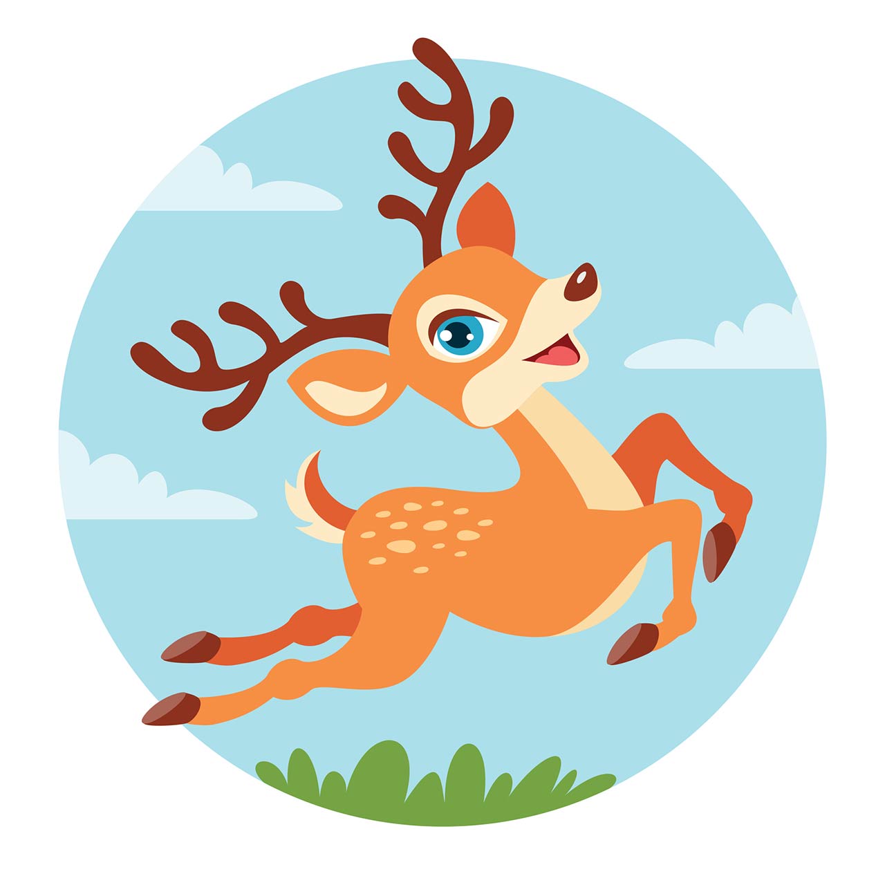 Cartoon Illustration Of A Deer
