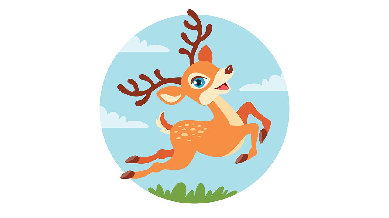 Cartoon Illustration Of A Deer