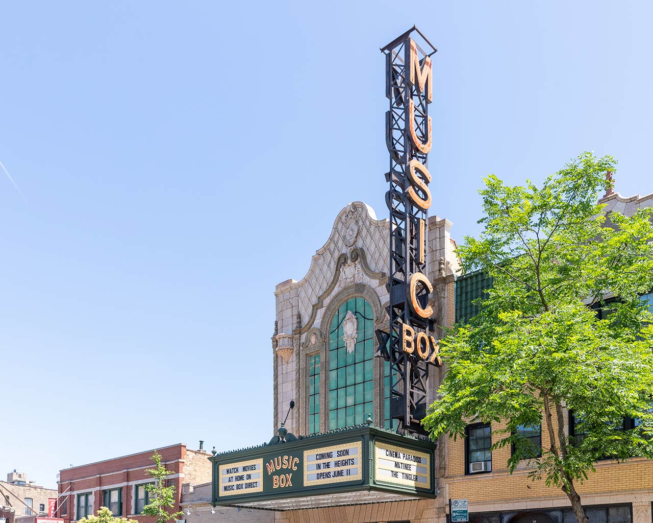 Photo of Chicago, IL, USA - June 6, 2021: Music Box Theater