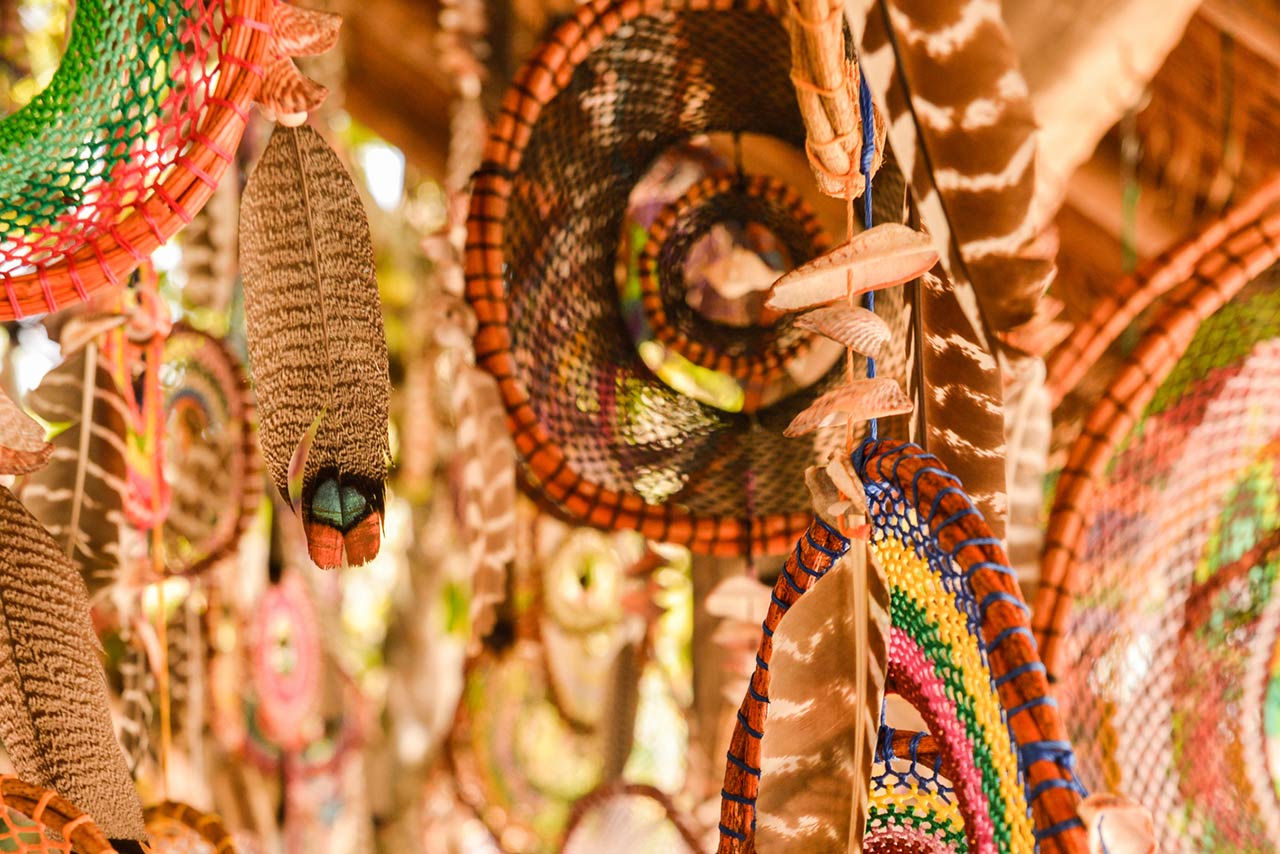 Photo of Dreamcatchers hanging outside a shop, Tulum, Mexico