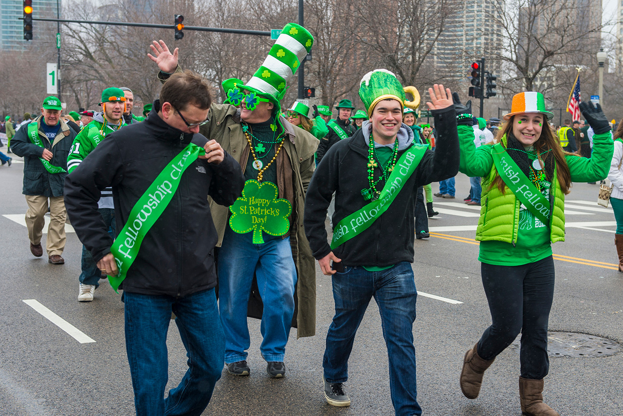Chicago , USA - March 16, 2013: Participants at the annual Saint Patrick's Day Parade.