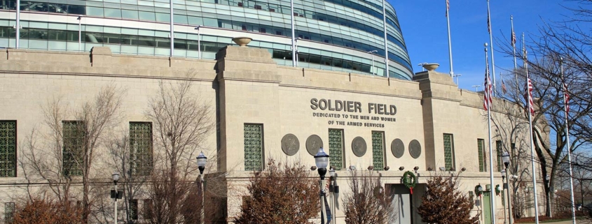 The historic Soldier Field is home to the NFL Chicago Bears