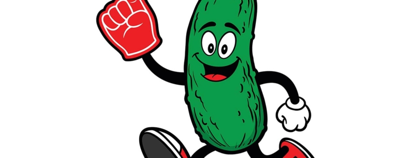 Pickle Running with Foam Finger