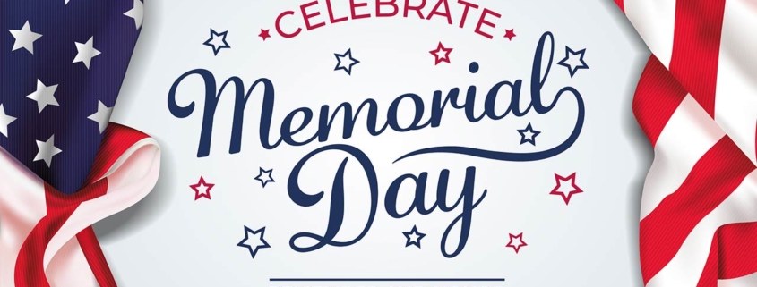 Memorial Day Banner Vector illustration, USA flag waving with stars on bright background