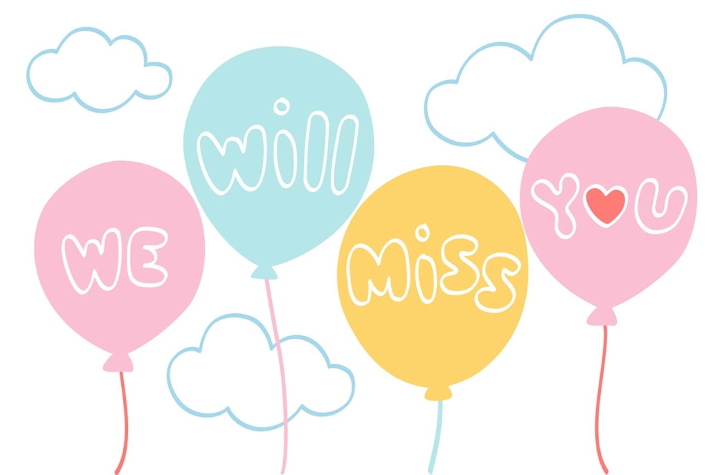 Miss you balloons - hand drawn