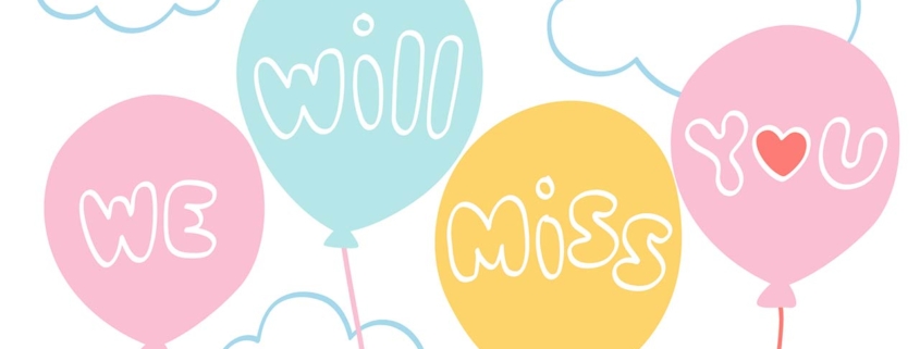 Miss you balloons - hand drawn