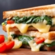 Grilled Cheese Sandwich with spinach and tomato