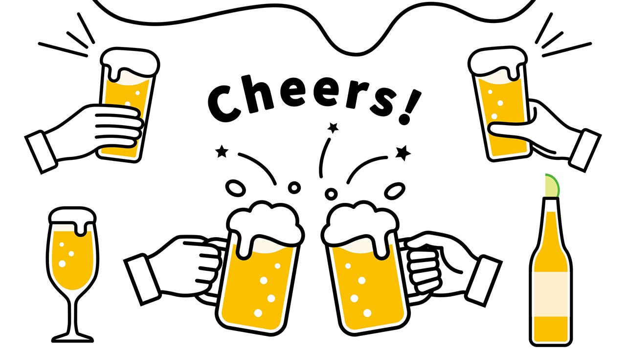 Cheers to beer vector graphic