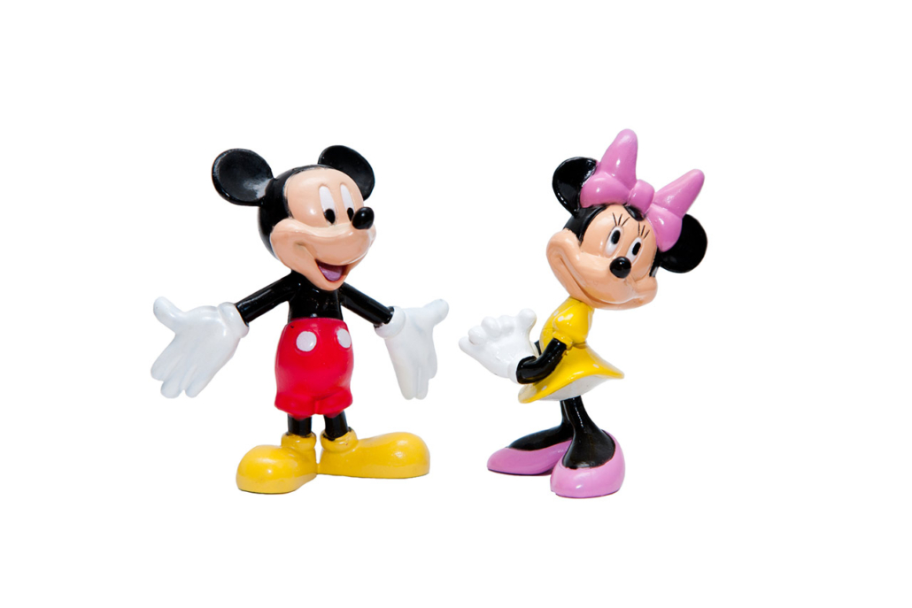 Disney's Mickey and Minnie mouse cartoon character figurines