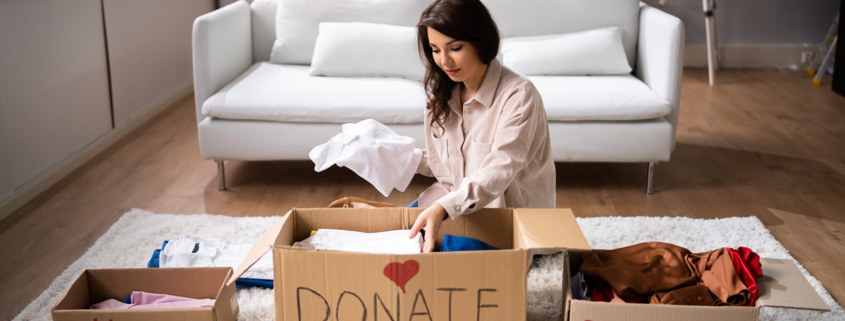 Donating Decluttering And Cleaning Up Wardrobe Clothes