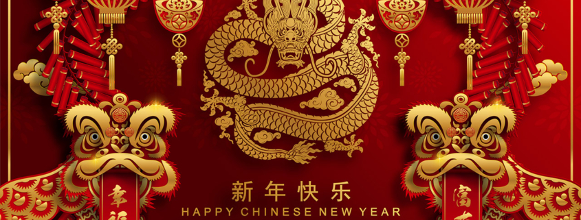 Happy chinese new year 2024 the dragon zodiac sign