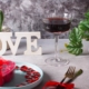 Valentine's Day, festive table setting with hearts