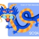 Happy Chinese New Year 2024 dragon graphic