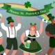 Happy St. Patrick Day vector illustration with people having fun