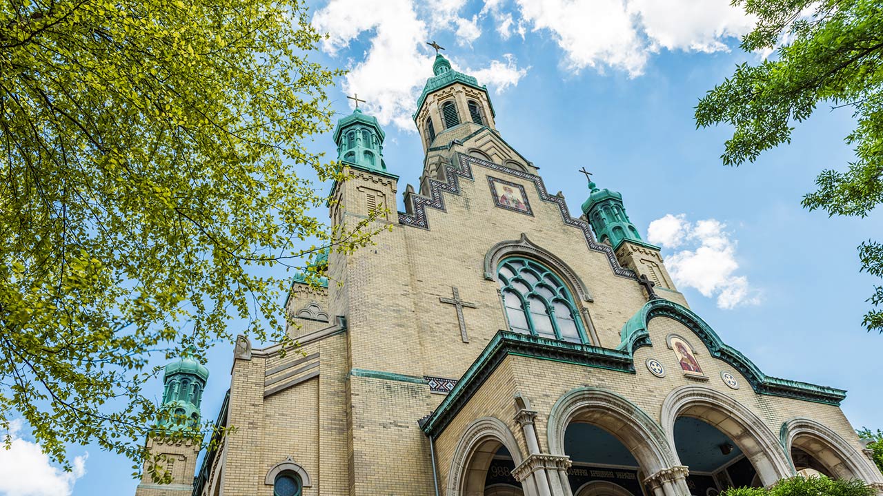 St. Nicholas Ukrainian Catholic Cathedral in village