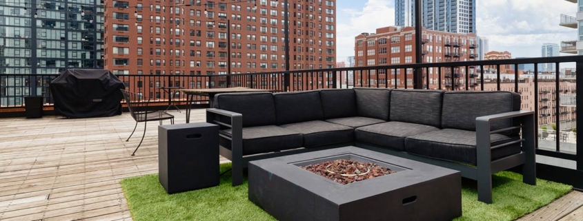 a rooftop patio in Chicago
