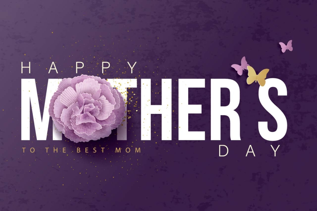 Happy Mother's Day Calligraphy Background with Flower