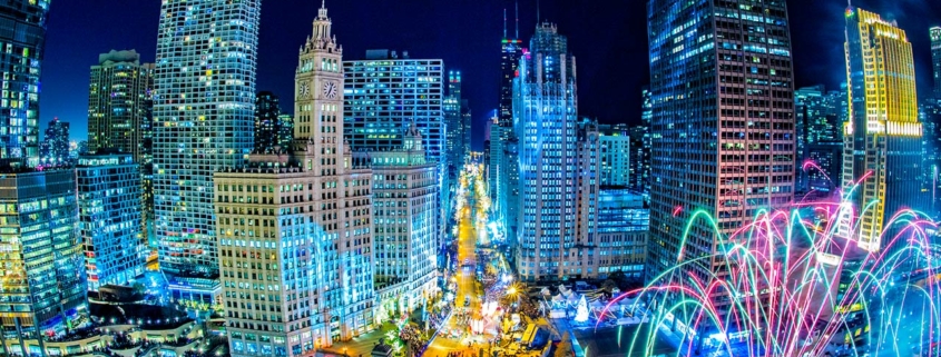 Chicago,IL Mag Mile lighting Ceremony & Fireworks