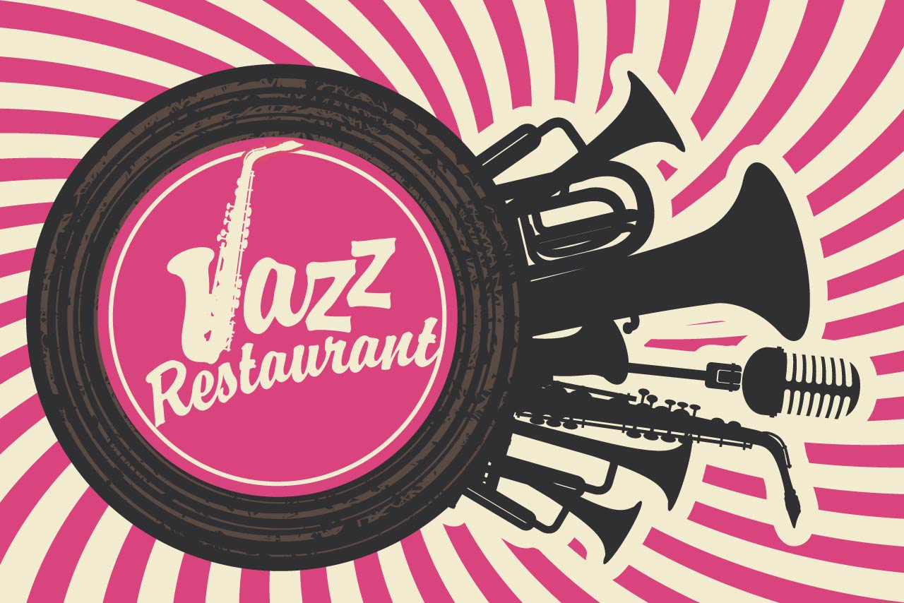 Jazz restaurant stock illustration