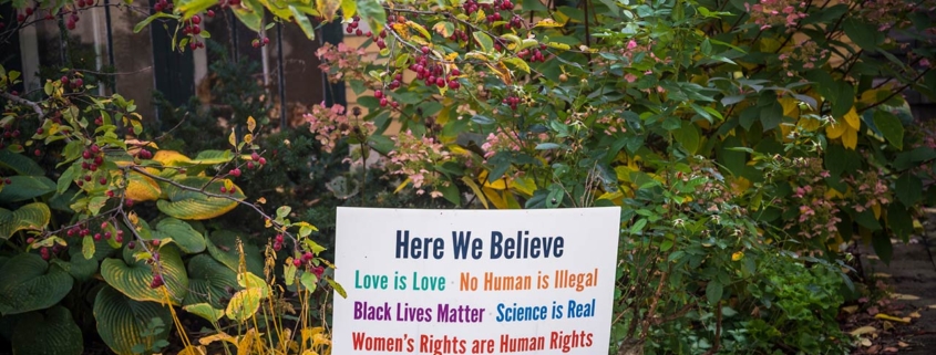 Liberal, middle-class placard