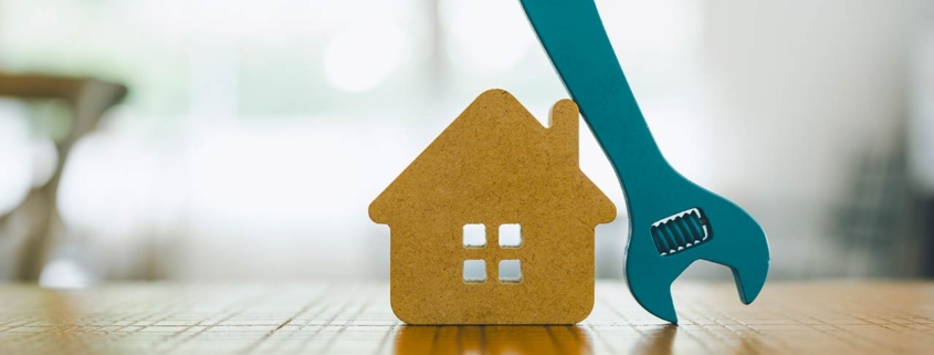 Model house and wrench, home services