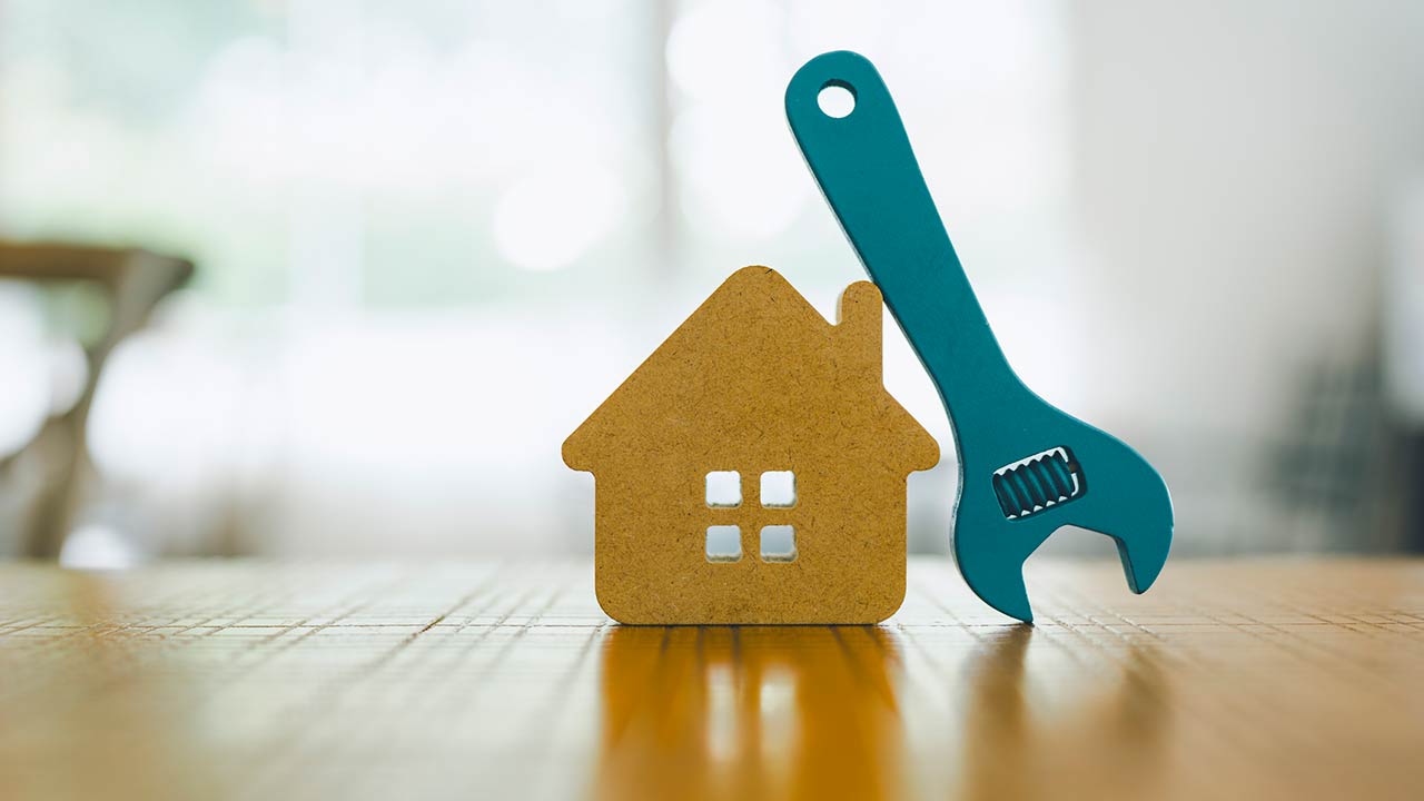 Model house and wrench, home services