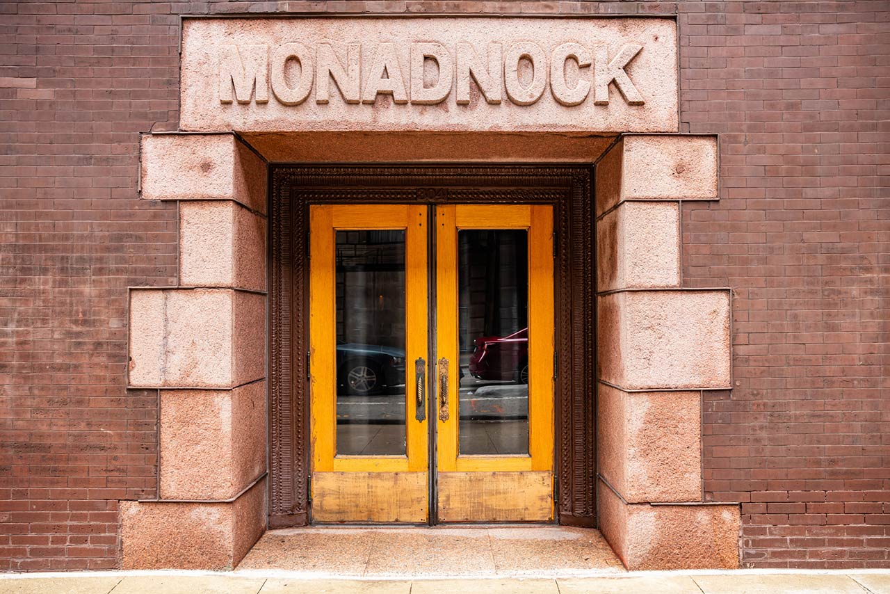 The old and famous Monadnock brick building, Chicago, Illinois