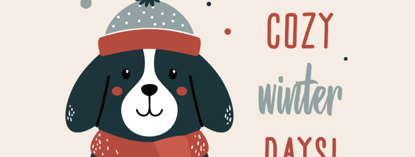 Cozy Winter Dog Vector Illustration
