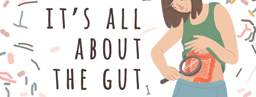 Young woman looking at herself with a magnifying glass stock illustration