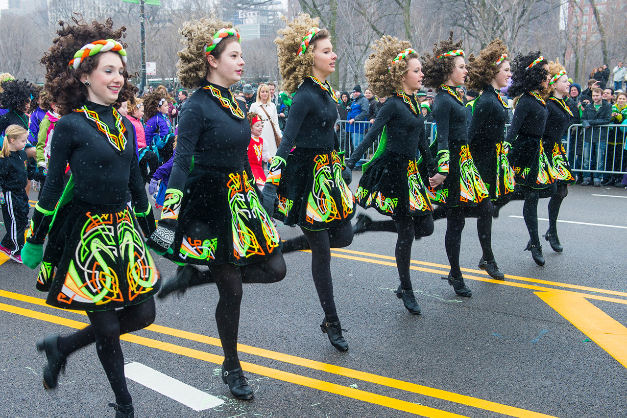 Irish dancers participate at the annual Saint Patrick's Day Parade