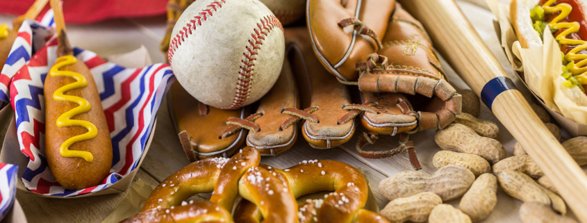 Baseball party food stock photo