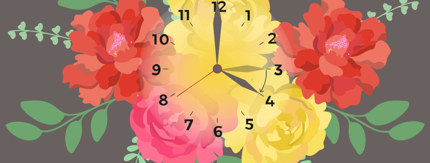 Spring forward horizontal card stock illustration