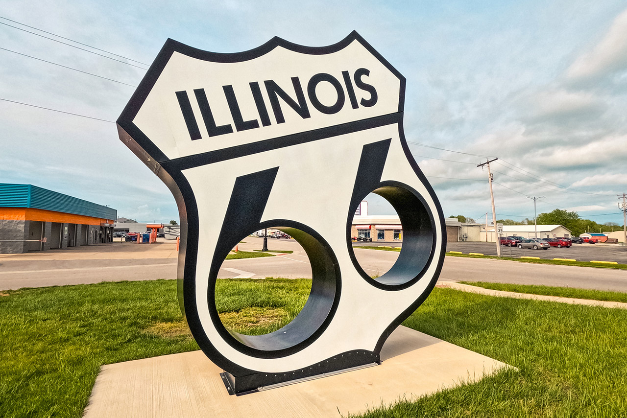 Historic Route 66 Landmark Sign stock photo