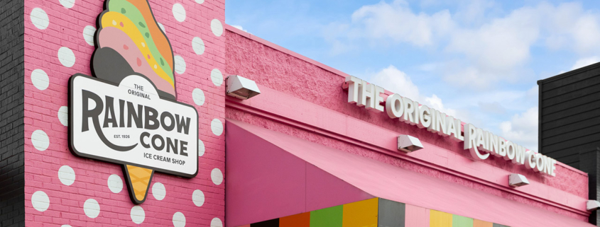 Original Rainbow Cone in Bolingbrook, IL. stock photo