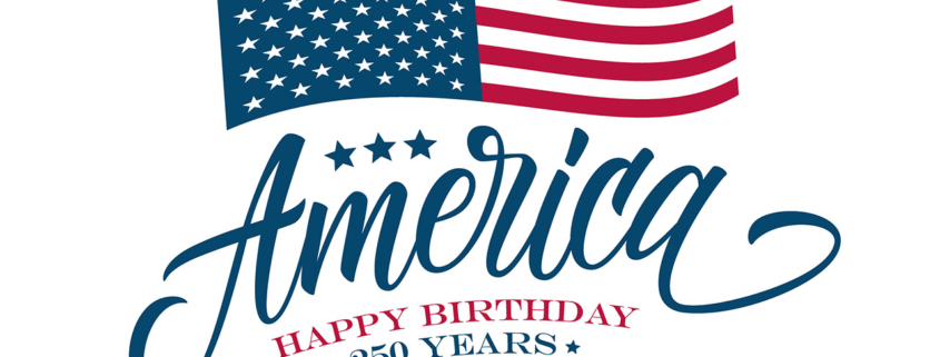 250th anniversary of United States independence greeting card stock illustration