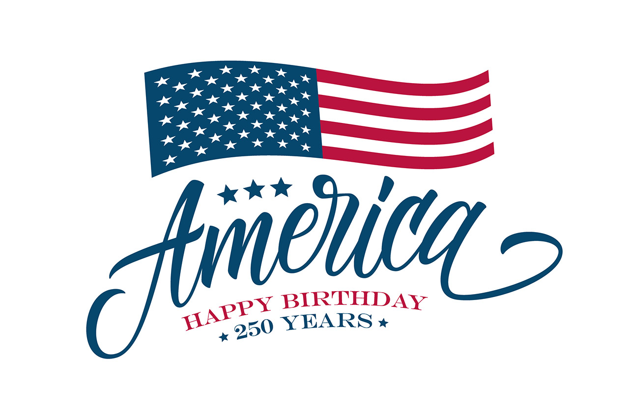 250th anniversary of United States independence greeting card stock illustration
