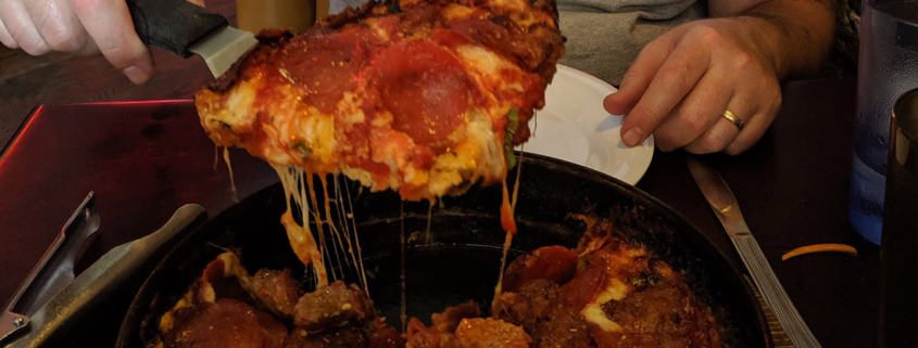 Chicago, Illinois pizza restaurant stock photo