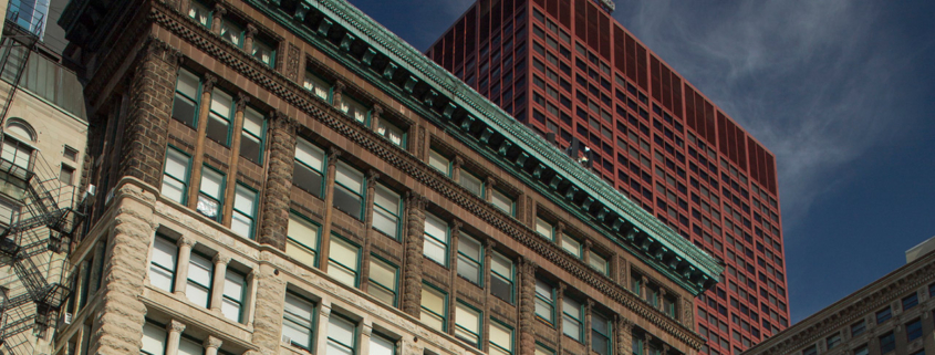 Studebaker Building in Chicago stock photo