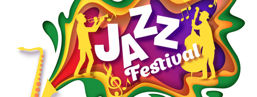 jazz concert festival party poster banner card stock illustration