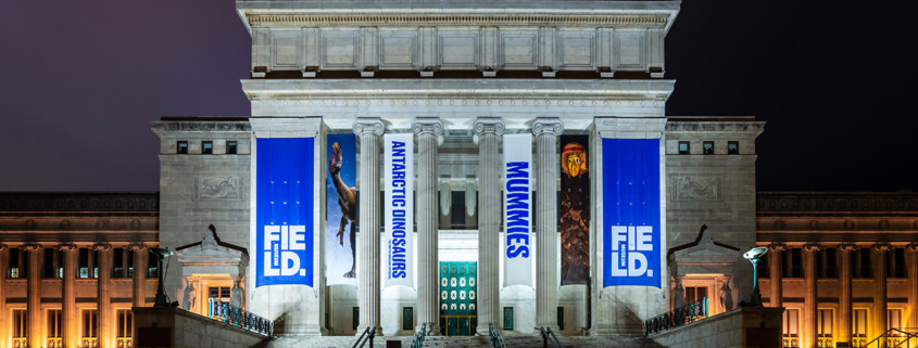The Field Museum at night stock photo