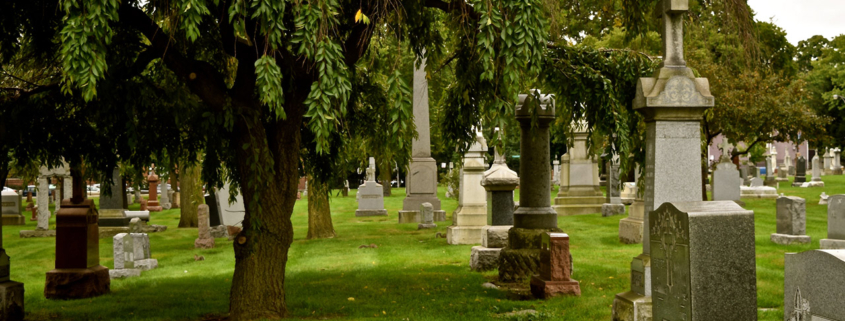 Old Cemetery of St. Boniface in Chicago stock photo