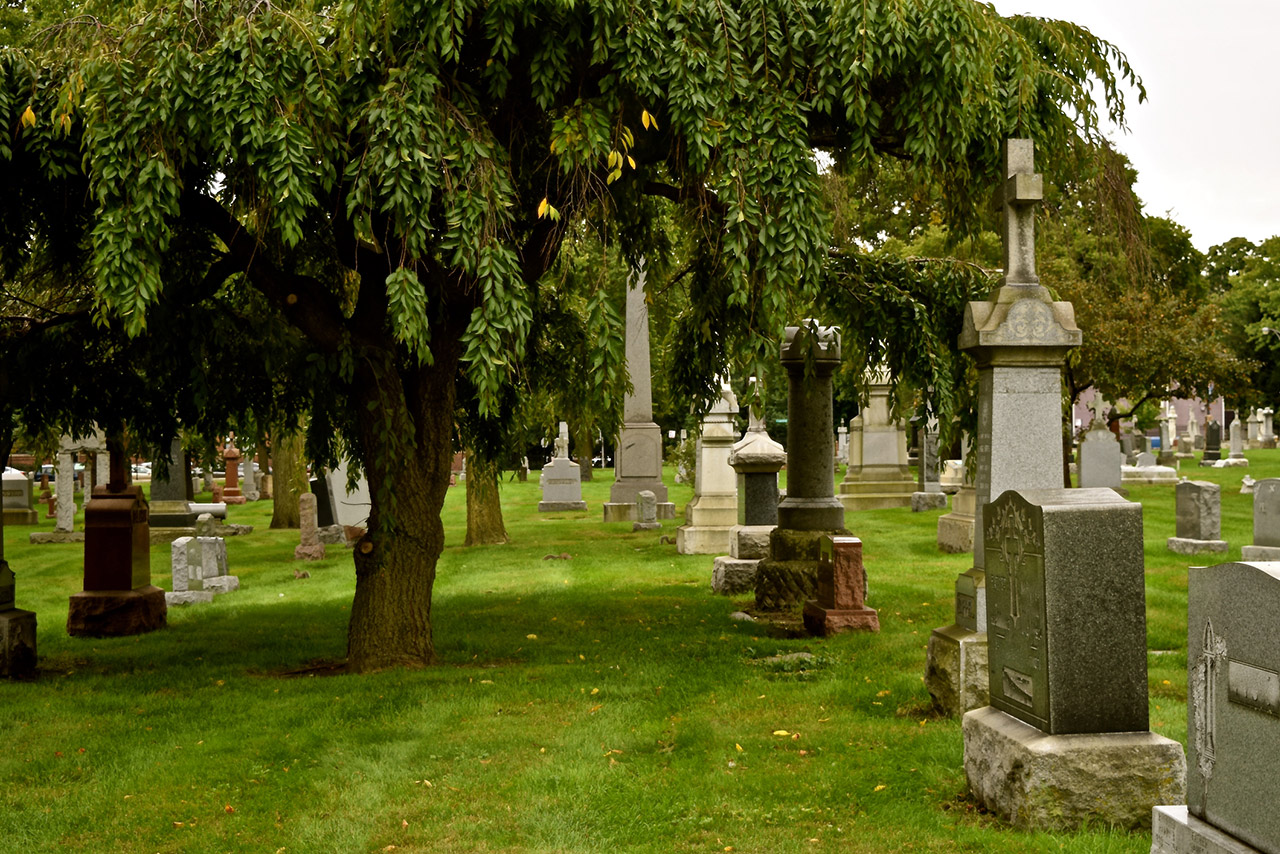 Old Cemetery of St. Boniface in Chicago stock photo