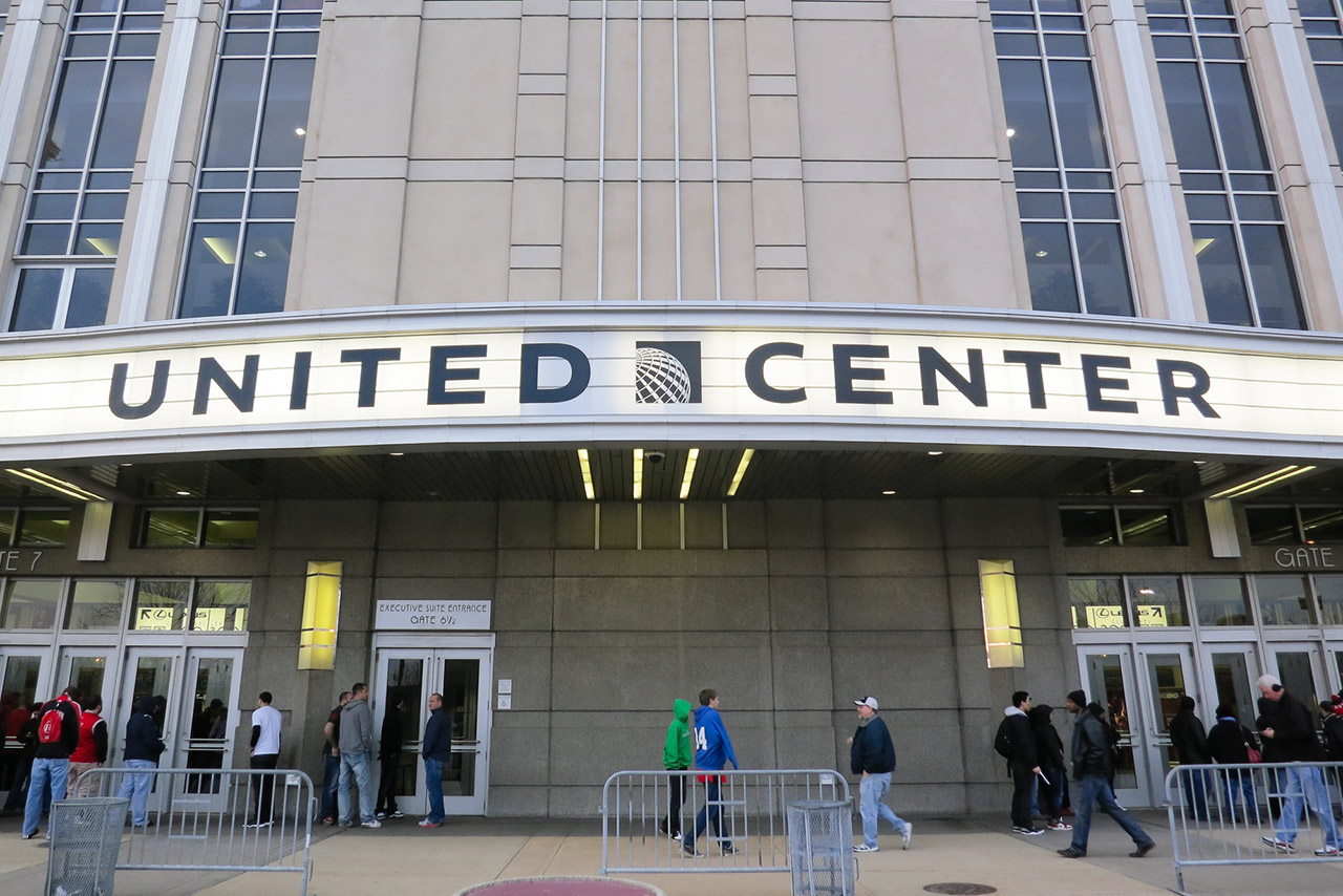 Chicago United Center Entrance Sign stock photo