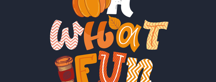 Oh what fun - Lettering quote hand drawn doodle postcard